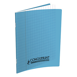 CONQUERANT CLASSIQUE Cahier piqûre 32 pages DL3IV 17x22 90g couverture polypro Bleu