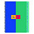 Conquerant Répertoire petits carreaux 17x22 cm 180 pages couverture carte recyclée couleurs assorties - 1