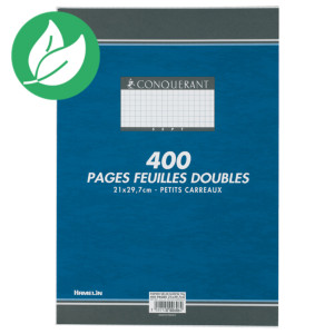 Conquerant sept 400 pages de copies doubles 5x5 A4 (210 x 297 mm) Blanc 70g/m², non perforées