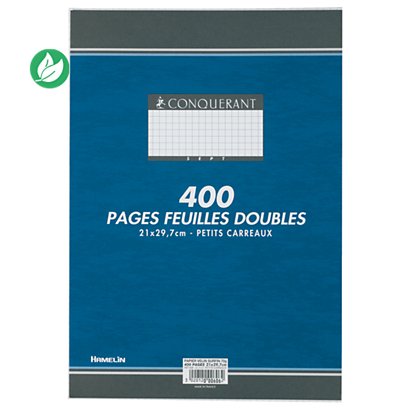 Conquerant sept 400 pages de copies doubles 5x5 A4 (210 x 297 mm) Blanc 70g/m², non perforées
