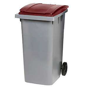 Container 2 wielen SULO voorgreep 240 L grijs/ rood Container 2 wielen SULO voorgreep 240 L grijs/ rood
