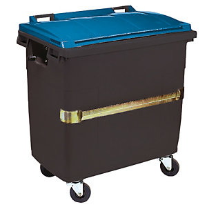 Container 4 wielen SULO met centrale handgreep 1000 L grijs/ blauw