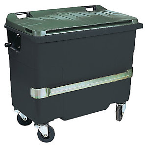 Container 4 wielen SULO met centrale handgreep 1000 L grijs/ groen