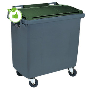 Container 4 wielen SULO voorgreep 660 L grijs/ groen