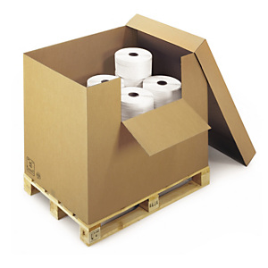 Container med nedklappelig front og låg Container med nedklappelig front og låg