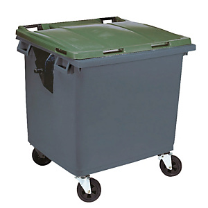 Conteneur 4 roues SULO prise frontale 1000 L gris/ vert Conteneur 4 roues SULO prise frontale 1000 L gris/ vert