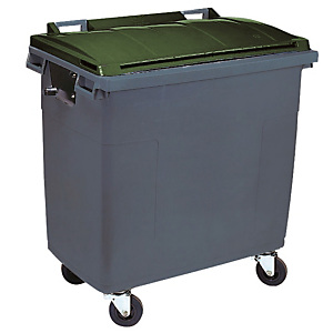 Conteneur 4 roues SULO prise frontale 660 L gris/ vert Conteneur 4 roues SULO prise frontale 660 L gris/ vert