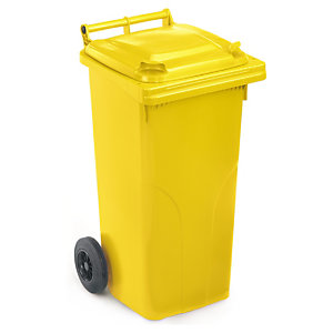 Conteneur à déchets couleur 2 roues 120 L jaune