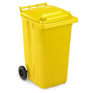 Conteneur à déchets couleur 2 roues 240 L jaune