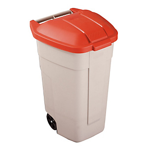 Conteneur d'intérieur 100 L Rubbermaid beige/ rouge Conteneur d'intérieur 100 L Rubbermaid beige/ rouge