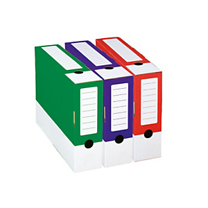 Contenitore archivio, Cartone ondulato, 33,5 x 24,5 cm, Dorso 8 cm, Rosso (confezione 25 pezzi) Contenitore archivio, Cartone ondulato, 33,5 x 24,5 cm, Dorso 8 cm, Rosso (confezione 25 pezzi)