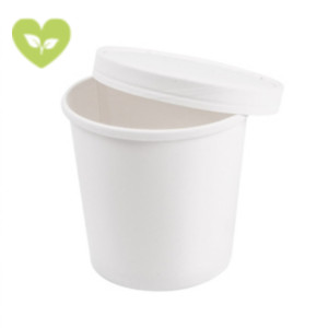 Contenitore con coperchio monouso per zuppa in cartone, Riciclabile, Capacità 780 ml, Ø 11,6 x h 11 cm, Bianco (confezione 250 pezzi) Contenitore con coperchio monouso per zuppa in cartone, Riciclabile, Capacità 780 ml, Ø 11,6 x h 11 cm, Bianco (confezione 250 pezzi)