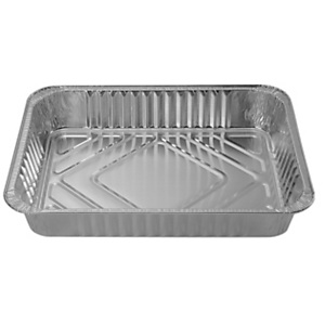 Contenitore in alluminio per alimenti, Formato R4, 22,5 x 17,5 x 3,6 cm (confezione 100 pezzi) Contenitore in alluminio per alimenti, Formato R4, 22,5 x 17,5 x 3,6 cm (confezione 100 pezzi)