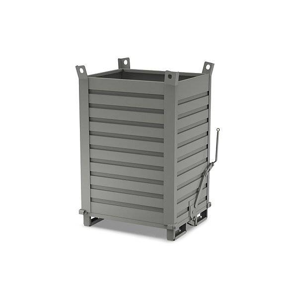 Contenitore in lamiera con fondo apribile grigio 1500x1000x650 mm - 8