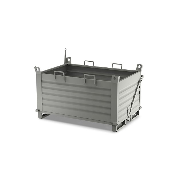 Contenitore in lamiera con fondo apribile grigio 1500x1000x650 mm - 10