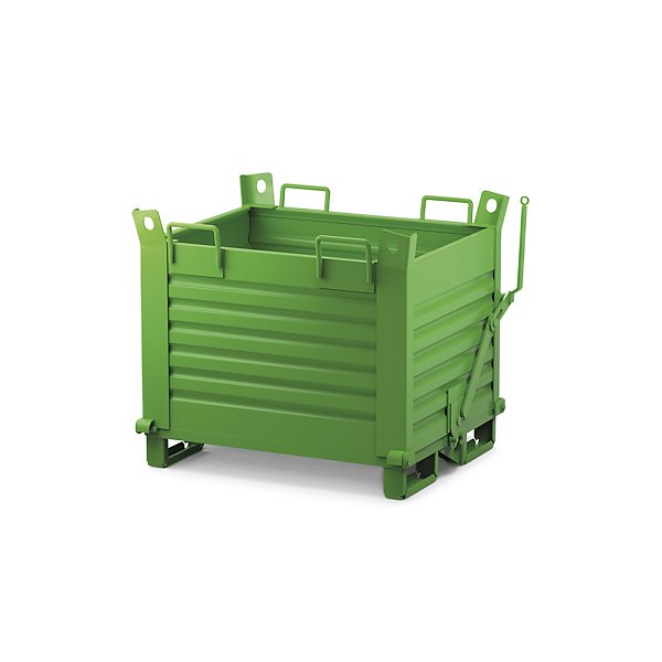 Contenitore in lamiera con fondo apribile verde 1500x1000x650 mm - 5