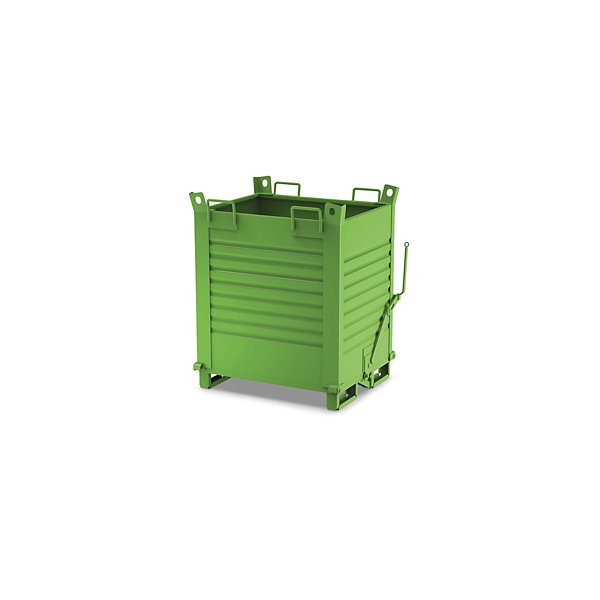 Contenitore in lamiera con fondo apribile verde 1500x1000x650 mm - 7