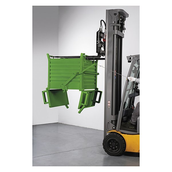 Contenitore in lamiera con fondo apribile verde 1500x1000x650 mm - 4