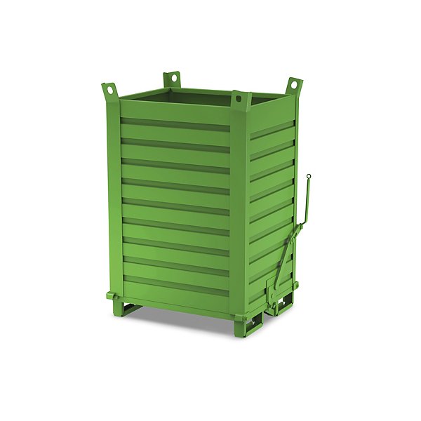 Contenitore in lamiera con fondo apribile verde 1500x1000x650 mm - 9