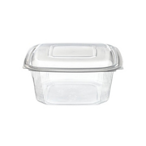 Contenitore in PP con coperchio incernierato, Riciclabile, Capacità 700 cc, 18,5 x 18,5 x 4,5 cm, Trasparente (confezione 300 pezzi) Contenitore in PP con coperchio incernierato, Riciclabile, Capacità 700 cc, 18,5 x 18,5 x 4,5 cm, Trasparente (confezione 300 pezzi)