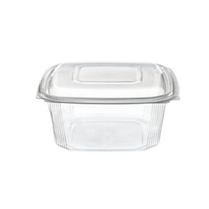 Contenitore in PP con coperchio incernierato, Riciclabile, Capacità 850 cc, 16 x 16 x 8 cm, Trasparente (confezione 270 pezzi) Contenitore in PP con coperchio incernierato, Riciclabile, Capacità 850 cc, 16 x 16 x 8 cm, Trasparente (confezione 270 pezzi)