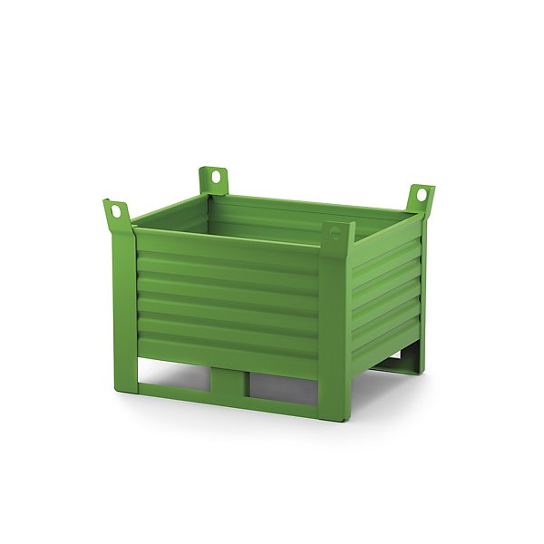 Contenitore industriale inforcabile in metallo verde 1000 x 800 x 900 mm portata 2000 kg - 2