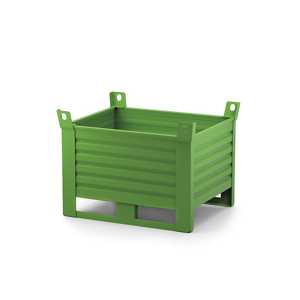 Contenitore industriale inforcabile in metallo verde 1000 x 800 x 900 mm portata 2000 kg - 1
