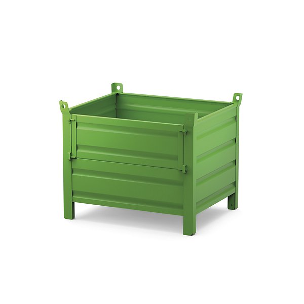 Contenitore industriale inforcabile in metallo verde con portello 1200 x 800 x 845 mm portata 1000 kg - 2