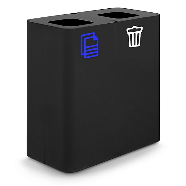 Contenitore raccolta differenziata nero a 2 scomparti con pittogrammi magnetici capacità 120 litri - 6