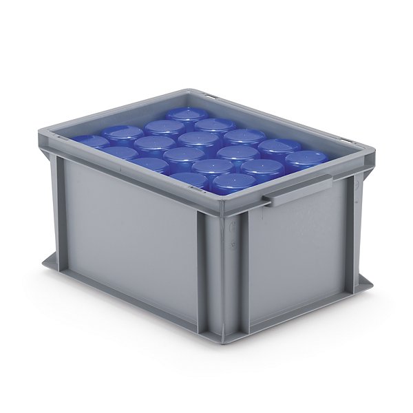 Contenitori EURO impilabili grigi in plastica rigenerata 600 x 400 x 130 mm - 24 litri - 2