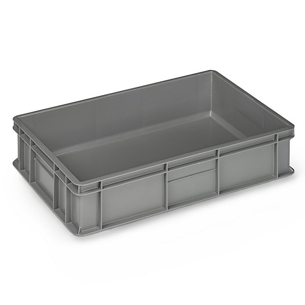 Contenitori EURO impilabili grigi in plastica rigenerata 600 x 400 x 320 mm - 64 litri - 10