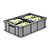 Contenitori EURO impilabili grigi in plastica rigenerata 600 x 400 x 320 mm - 64 litri - 3