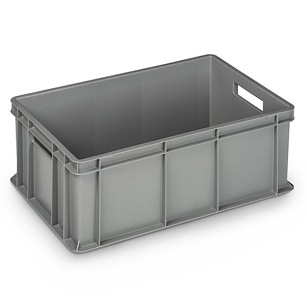 Contenitori EURO impilabili grigi in plastica rigenerata 600 x 400 x 320 mm - 64 litri - 12