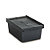 Contenitori impilabili con coperchio integrato nero 610 x 400 x 240 mm - 38 litri - 1