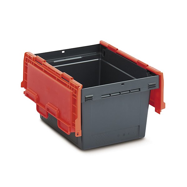 Contenitori impilabili con coperchio integrato rosso 410 x 300 x 240 mm - 18 litri - 2