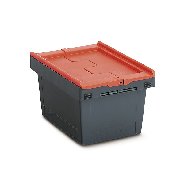 Contenitori impilabili con coperchio integrato rosso 410 x 300 x 240 mm - 18 litri - 1
