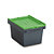 Contenitori impilabili con coperchio integrato verde 410 x 300 x 240 mm - 18 litri - 1