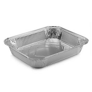 Contenitori in alluminio per alimenti R31L C+C, Formato rettangolare, 31,9 x 26,2 x 5 cm, Capacità 3240 ml (confezione 400 pezzi) Contenitori in alluminio per alimenti R31L C+C, Formato rettangolare, 31,9 x 26,2 x 5 cm, Capacità 3240 ml (confezione 400 pezzi)