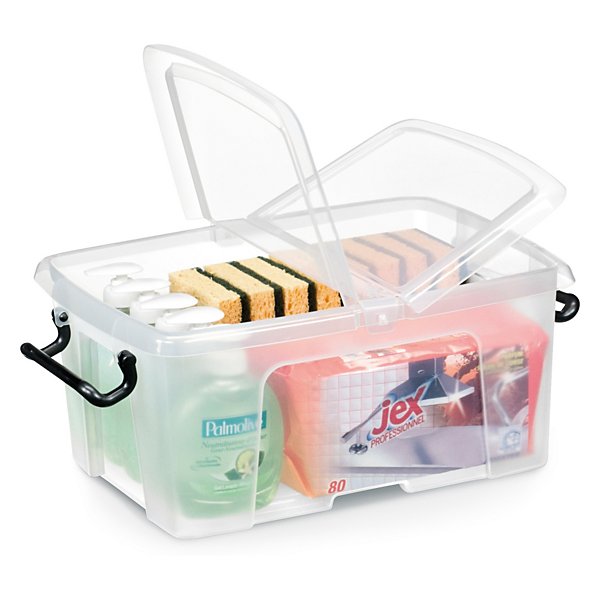 Contenitori multiuso in plastica con coperchio a farfalla capacità 24 litri - 3