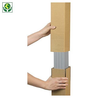 Coperchi cartone un'onda avana per scatole lunghe 10,8x10,8x100cm - 1