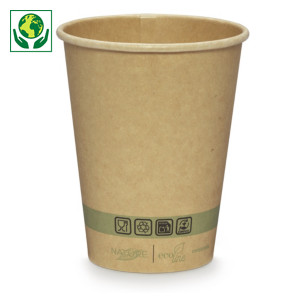 Copo de papel kraft com PLA compostável Copo de papel kraft com PLA compostável