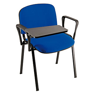 Coppia braccioli con scrittoio rettangolare per sedie attesa impilabili