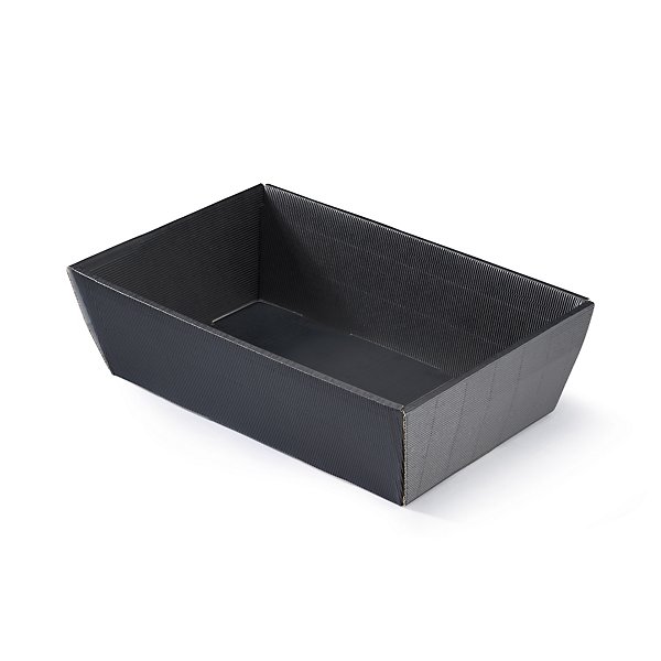 Corbeille carton micro-cannelure noir 25,5 x 20 x 10 cm - 2