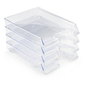 Corbeille à courrier cristal transparent LEITZ Corbeille à courrier cristal transparent LEITZ