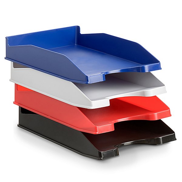 Corbeille à courrier recyclée opaque RAJA gris - 2