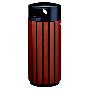 Corbeille à poser ou à fixer zeno alu- 80l - lattes aluminium effet corten / tête gris manganese Corbeille à poser ou à fixer zeno alu- 80l - lattes aluminium effet corten / tête gris manganese