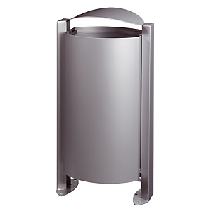 Corbeille métal sur pied 100 L gris métal Corbeille métal sur pied 100 L gris métal