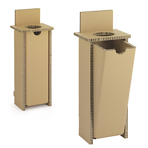 Corbeille de tri avec fronton amovible