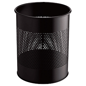 Corbeilles de bureau rondes métal 15L Noir Corbeilles de bureau rondes métal 15L Noir