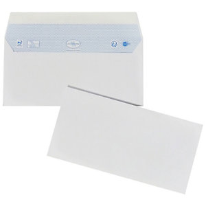 La Couronne Enveloppe blanche DL 110 x 220 mm sans fenêtre 80g papier vélin bande autoadhésive - Boîte de 200